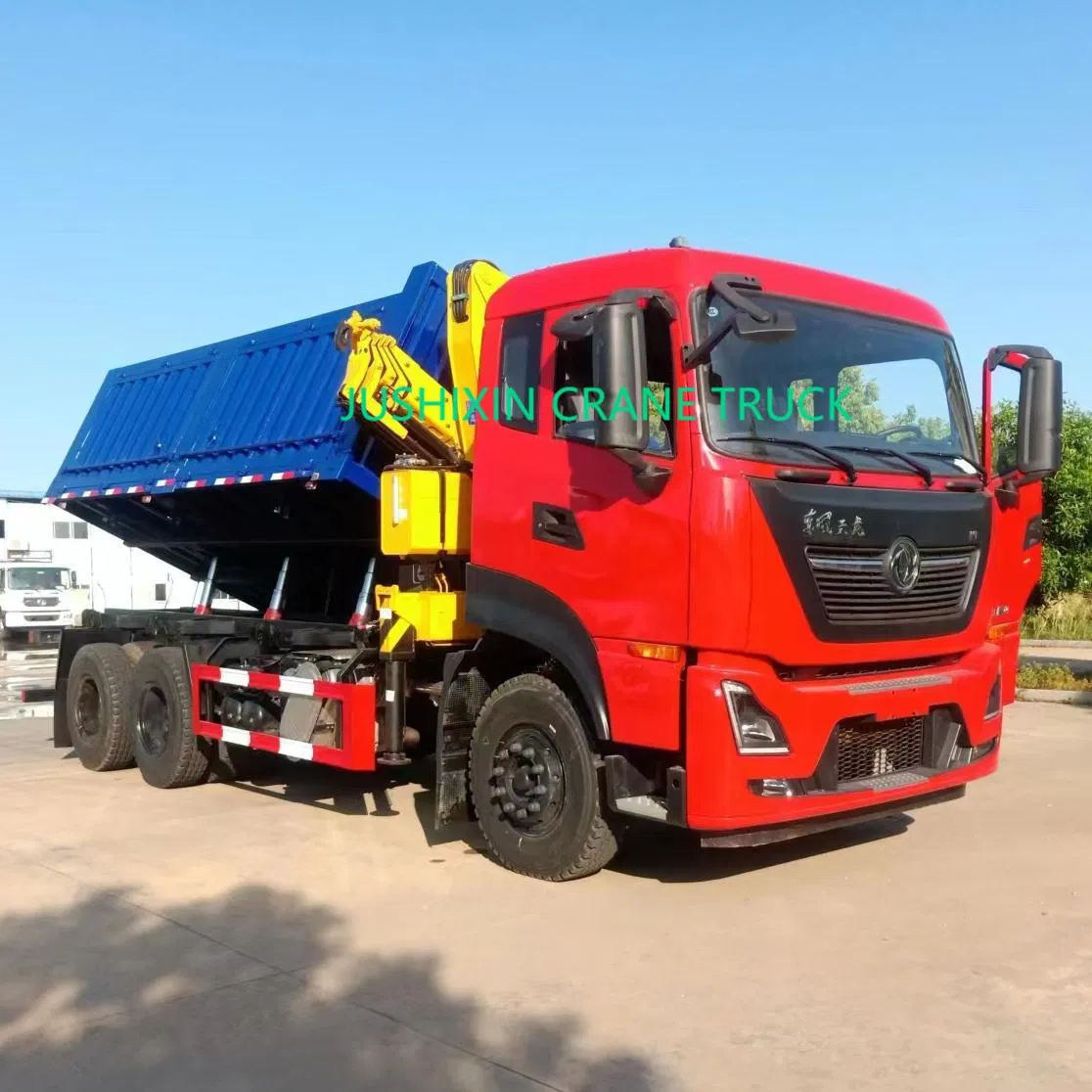 Shacman Dongfeng Foton Sinotruk HOWO Lorry Cargo Rough Terrain Heavy Duty Folding Hydraulic Telescopic Knuckle Boom Arm Mobile Crane Truck with Dump Function