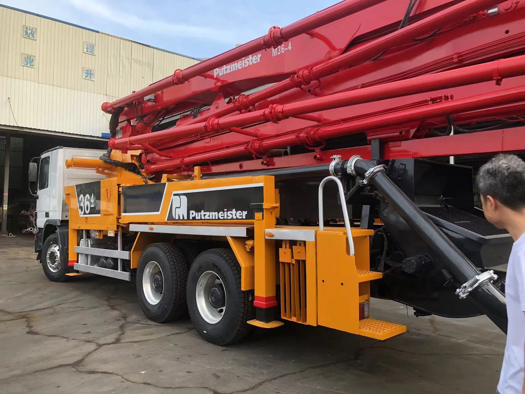 Putzmeister 36m Benz Concrete Equipment Concrete Placing Boom Beton Pump Machine Used Truck Mounted Concrete Pump Truck