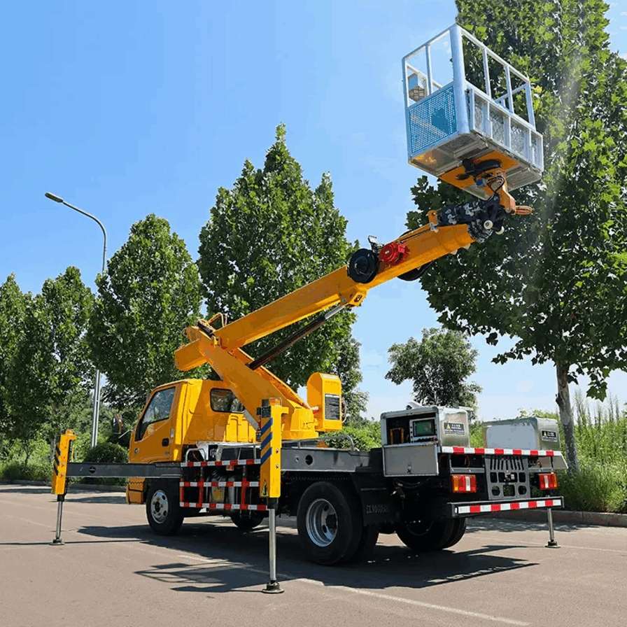 30.5 Meter Truck Mounted Aerial Work Platform with Extra Large Working Basket and Hydraulic Leveling System