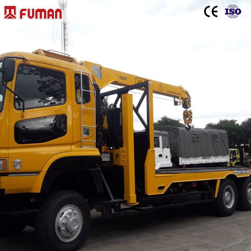 Cargo Truck with a 5t Straight Arm Crane Lorry-Mounted Crane Manipulator Boom Truck Manipulator Crane