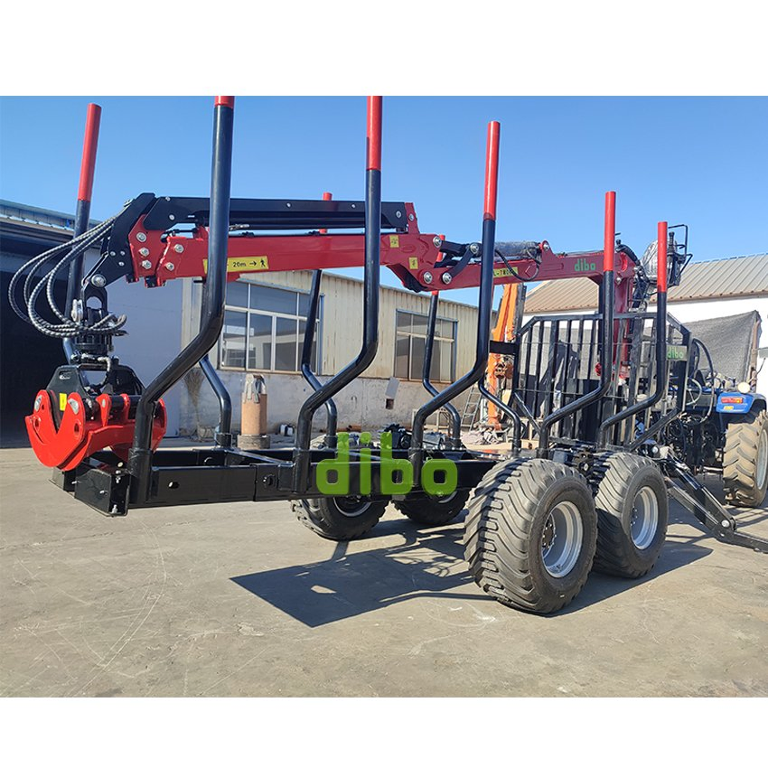 TUV CE Certificated Fiewood Hauler Cargo Log Forwarding Grab Multilander Log Loading Loader Hydraulic Forest Log Grapple Timber Crane for Tractor Trailer