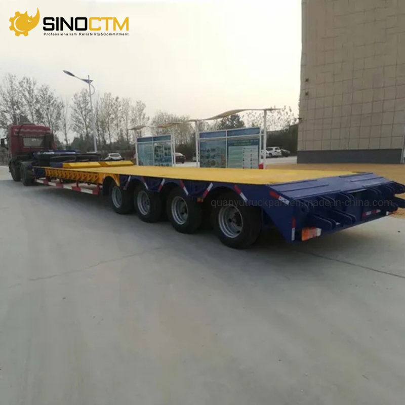 3 Axle 4 Axle 60t 80t Lowbed Semi Trailer Heavy Duty Lowboy Low Bed Trailer for Sale