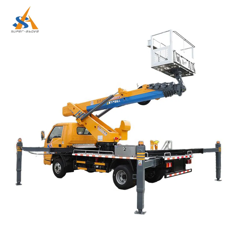 Super-Above Platform Aerial Truck, Hydraulic Truck Mounted Aerial Telescopic Access Ladders Bucket Truck Boom Lift Aerial Manlift Work 8-28m Platform Truck