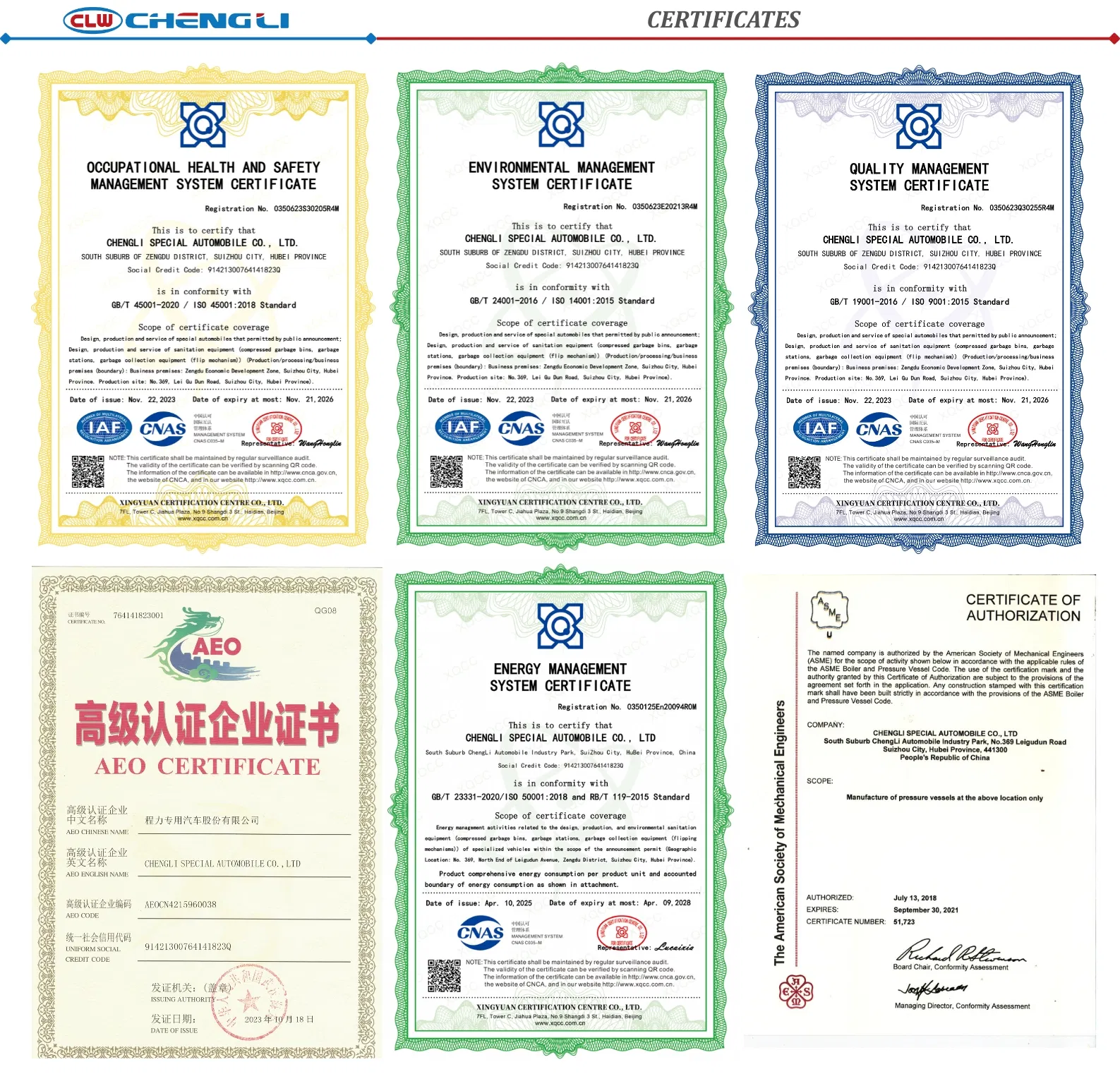 Quality Certifications