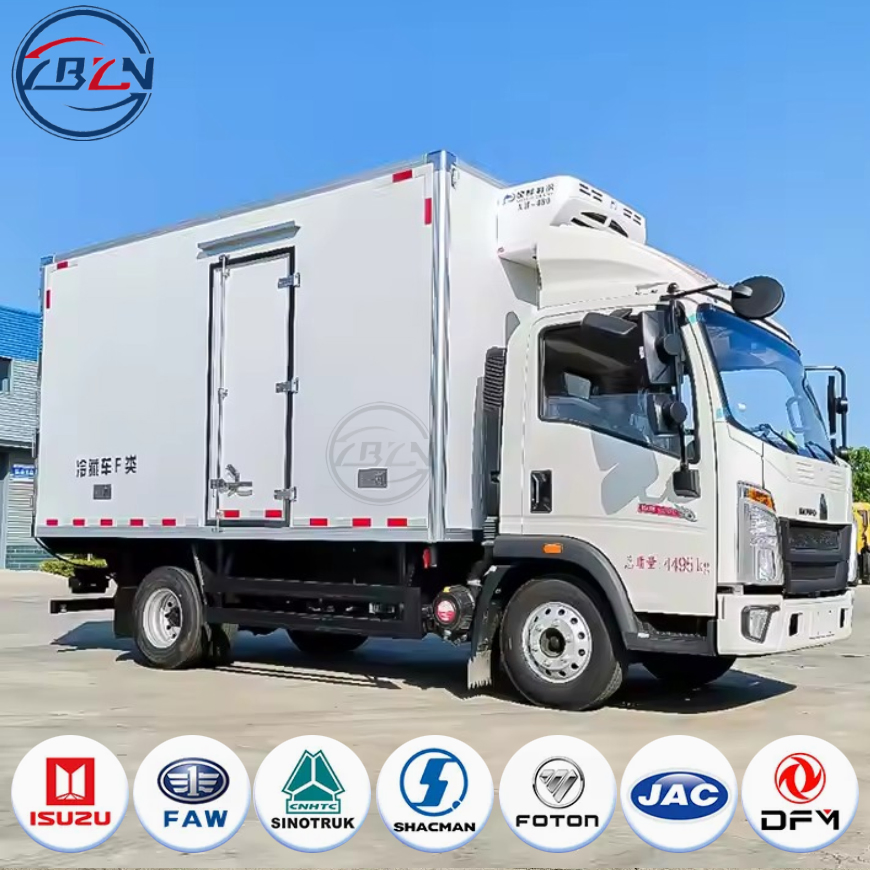 HOWO 4X2 5ton Food Van Refrigerated Cargo Lorry Truck Refrigerator Delivery Lorry Truck for Sale
