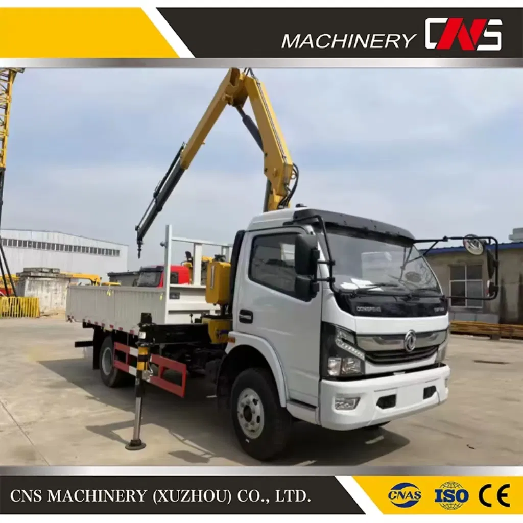 Popular Model 3.2 Ton Articulated Boom Crane Truck Mounted Car Lifter Mobile Crane Truck with Hydraulic Winch