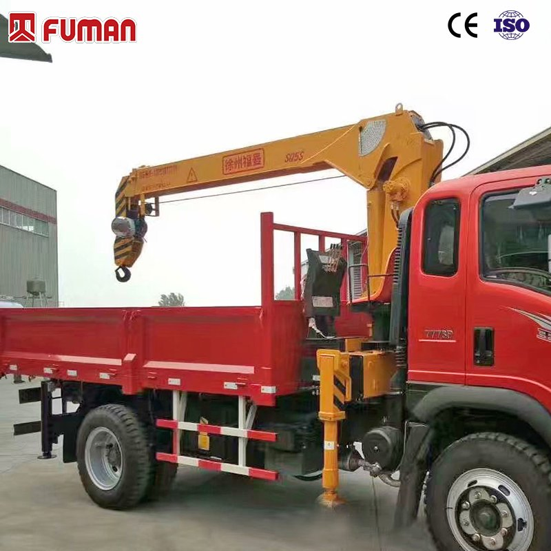 Cargo Truck with a 5t Straight Arm Crane Lorry-Mounted Crane Manipulator Boom Truck Manipulator Crane