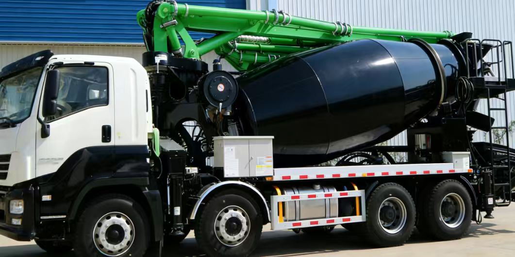30m Reach Height Concrete Mixer Pump Truck 8 Cbm Mixer Capacity Mobile Concrete Mixer Truck Concrete Boom Pump Truck