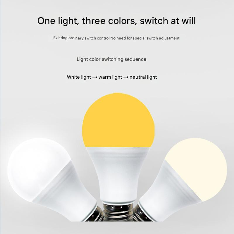 LED Bulb Light 10wthree-Color Energy-Saving Lamps, LED Bulbs, Smart Bulbs and Indoor Lighting Fixtures