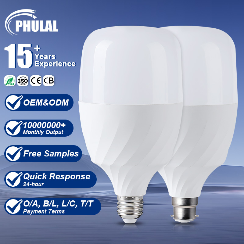 Phulal T-Shape 5W-60W LED Bulb Best Price AC 220V Die-Casting Aluminum Plastic Residential SMD E27 B22 LED Light Bulb