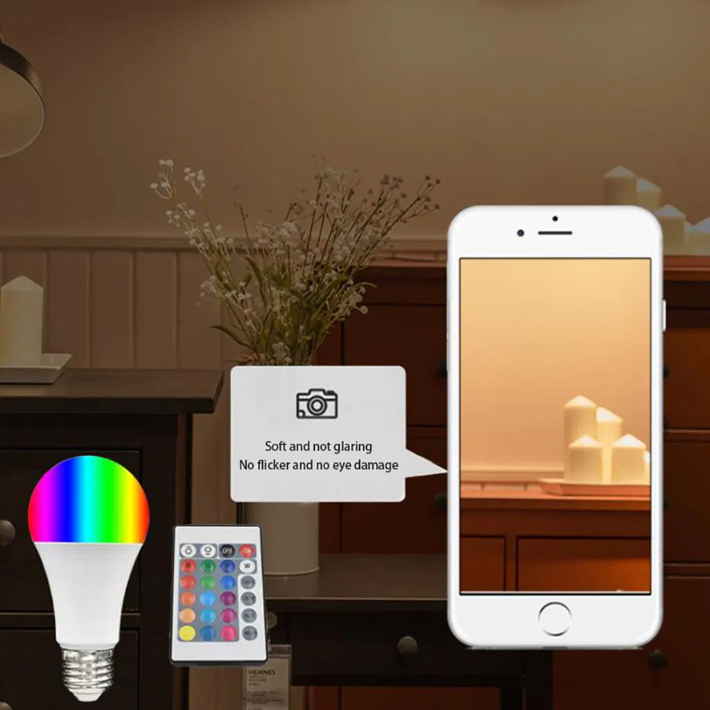 RGB Color Changing Light Bulbs with Remote, Dimmable 40 Watt Equivalent Warm White, E27 E26 B22 Screw Base for Home Décor, Bedroom, Stage, Party and More