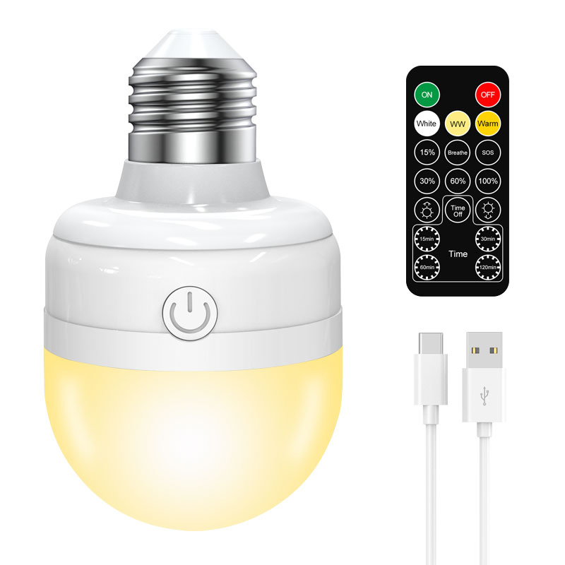 Rechargeable Light Bulb with Remote Control E14 E26 E27 Dimmable RGB Colours LED Magnetic Bulb