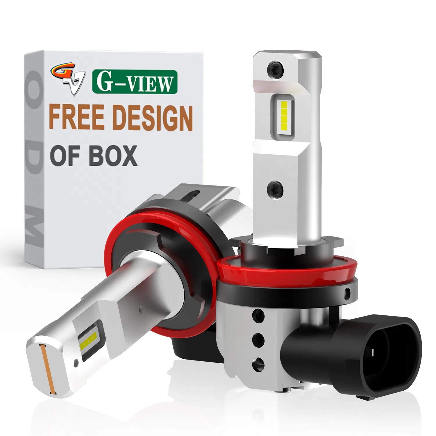 Gview Hot Selling Style GMX H7 8000 Lumens Watts Car LED Lights 6000K Cool White H7 LED Headlight Bulbs For Car Parts