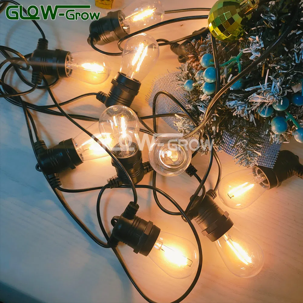 Warm White 26.9FT S14 IP65 Waterproof LED String Bulbs for Outdoor Patio Party Christmas Holiday Decoration