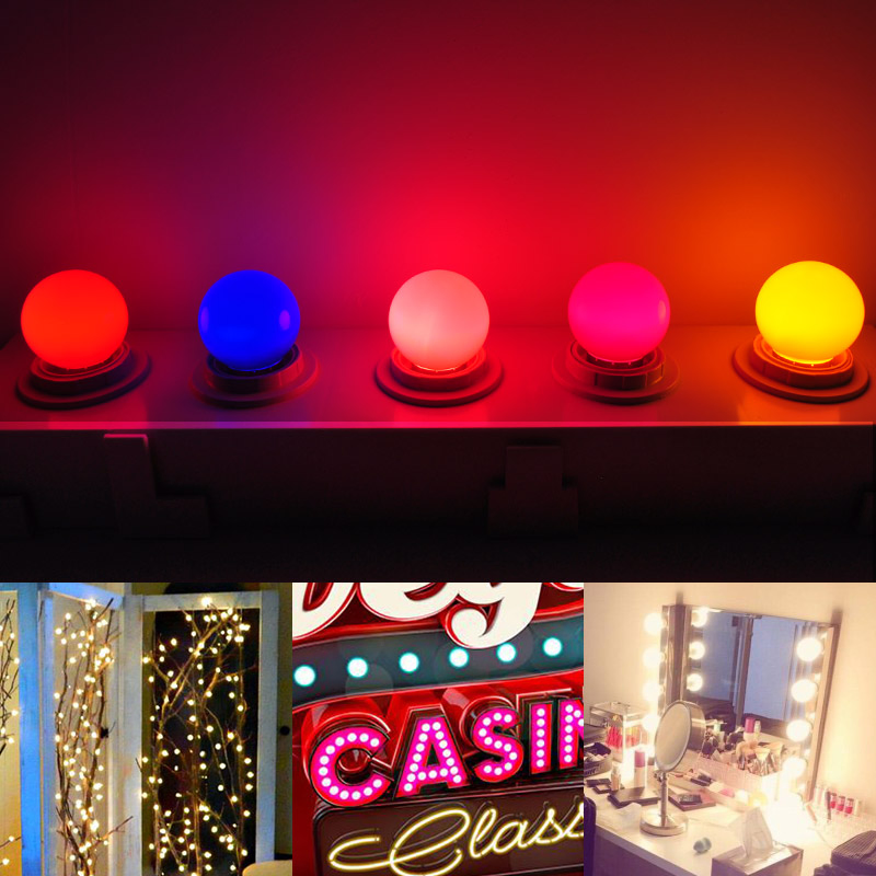 10PCS LED Bulb Lamp Bomlillas E27 Colorful LED Light Lampada Ampoule 3W AC 220V SMD 2835 Flashlight G45 Globe Bulbs Home Decor