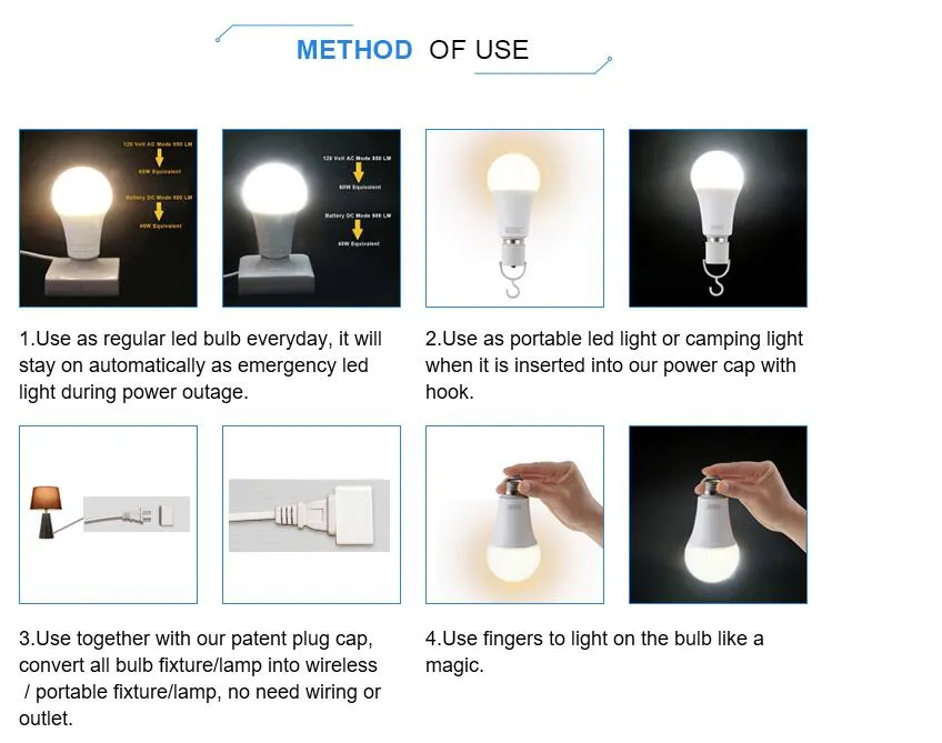 LED Charging Bulb Wireless Design
