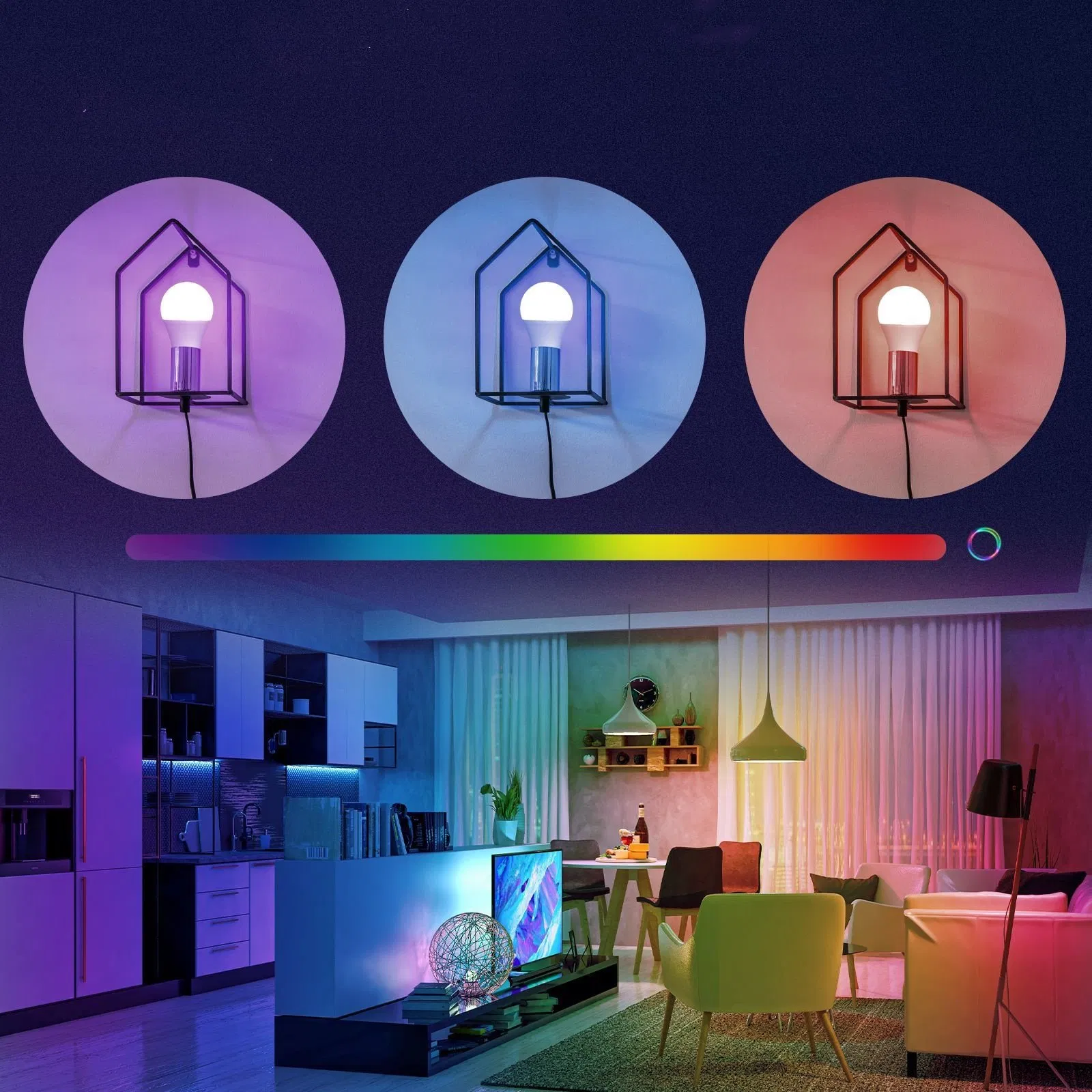 Wholesale Factory Price E27 E26 B22 RGB Smart Home Light Tuya WiFi Wireless LED Lamp Smart Bulb with Alexa