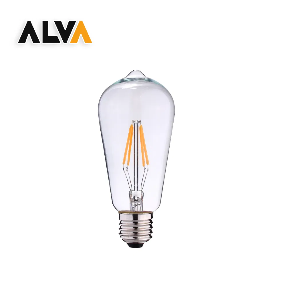 LED Filament Bulb 210lm/W ERP Class a 2W W 6W 7W Glass A60 A19 COB LED Light Amber Clear Edison Bulb E27 B22 E26 Classic Equal 40W Incandescent Lamp LED Bulb