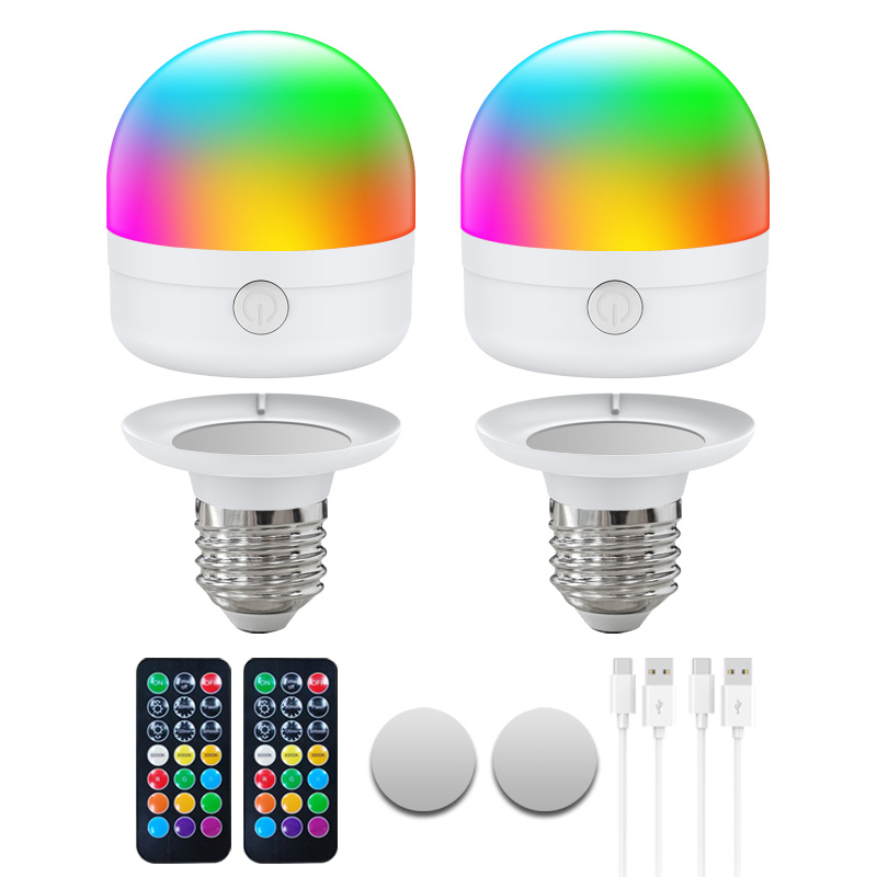 Rechargeable Light Bulb with Remote Control E14 E26 E27 Dimmable RGB Colours LED Magnetic Bulb