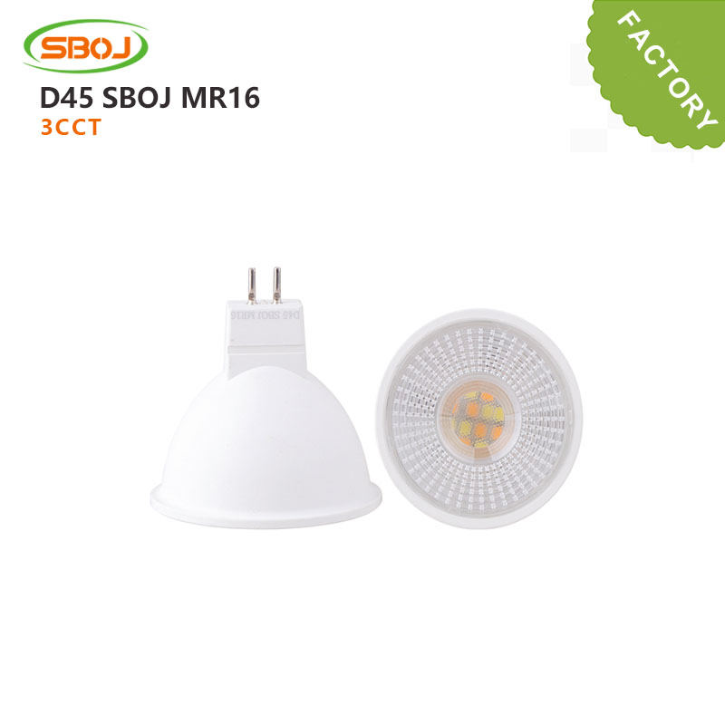 Real 7W 100lm/W 700lm AC220-265V IC 3color Double Color LED Bulb MR16 GU10 Change CCT