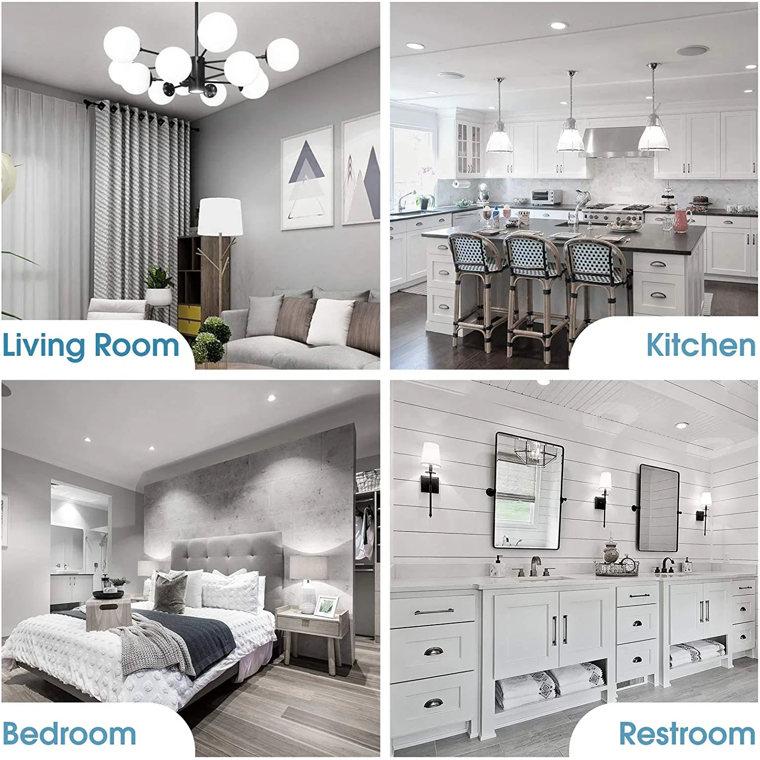 E27 LED Screw in Light Bulbs A60 15W Large Screw Light Bulbs 100W Equivalent Incandescent 6000K Cool White Edison Golf Bulb Non-Dimmable