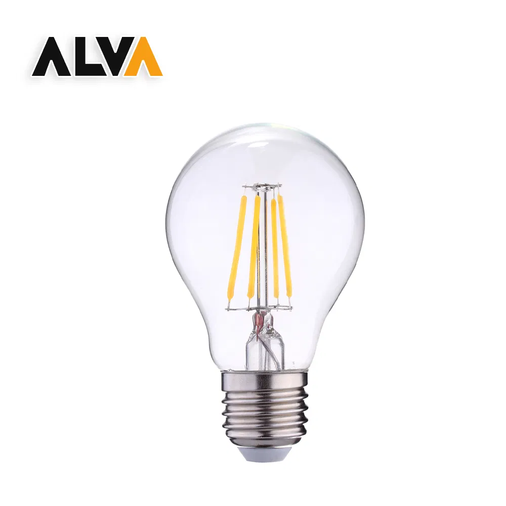 LED Filament Bulb 210lm/W ERP Class a 2W W 6W 7W Glass A60 A19 COB LED Light Amber Clear Edison Bulb E27 B22 E26 Classic Equal 40W Incandescent Lamp LED Bulb