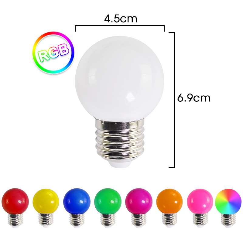 10PCS LED Bulb Lamp Bomlillas E27 Colorful LED Light Lampada Ampoule 3W AC 220V SMD 2835 Flashlight G45 Globe Bulbs Home Decor