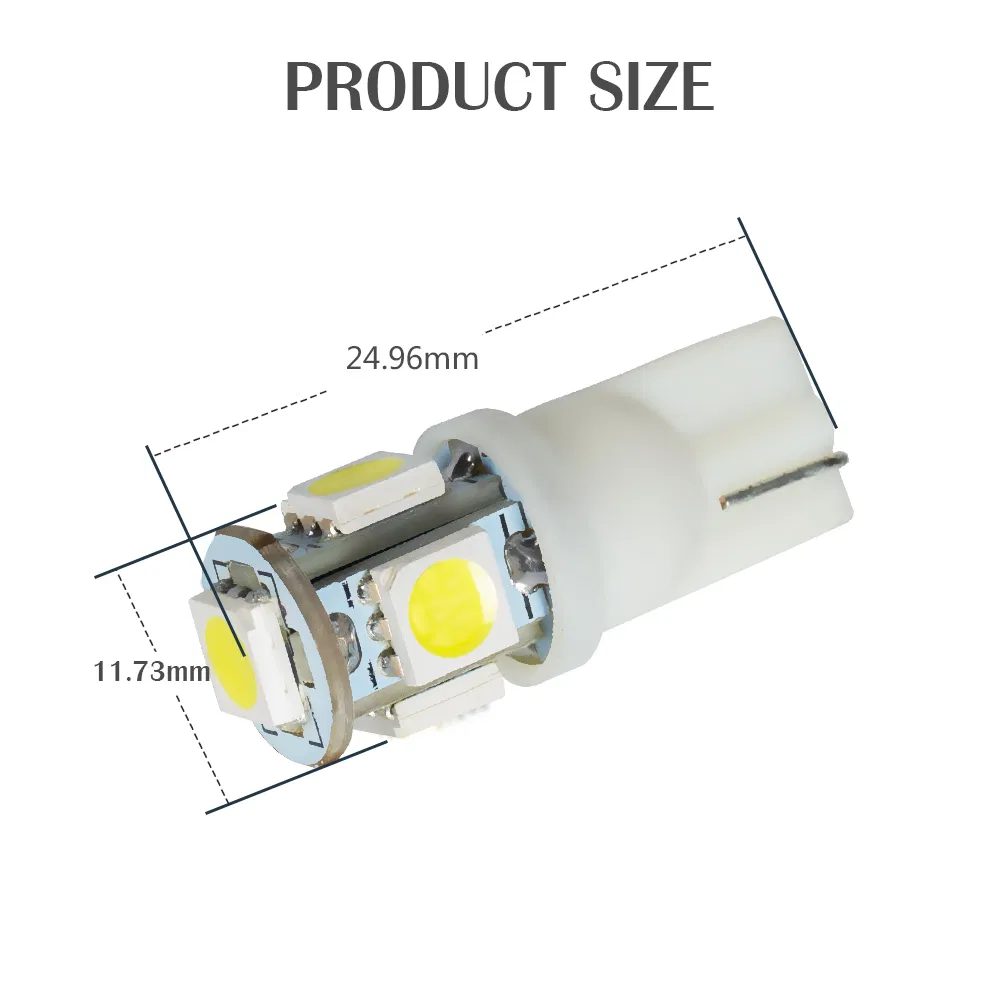 T10 Wedge 194 Warm White LED Bulbs for Landscape Lighting (T10-WG-005W5050) LED Emblem