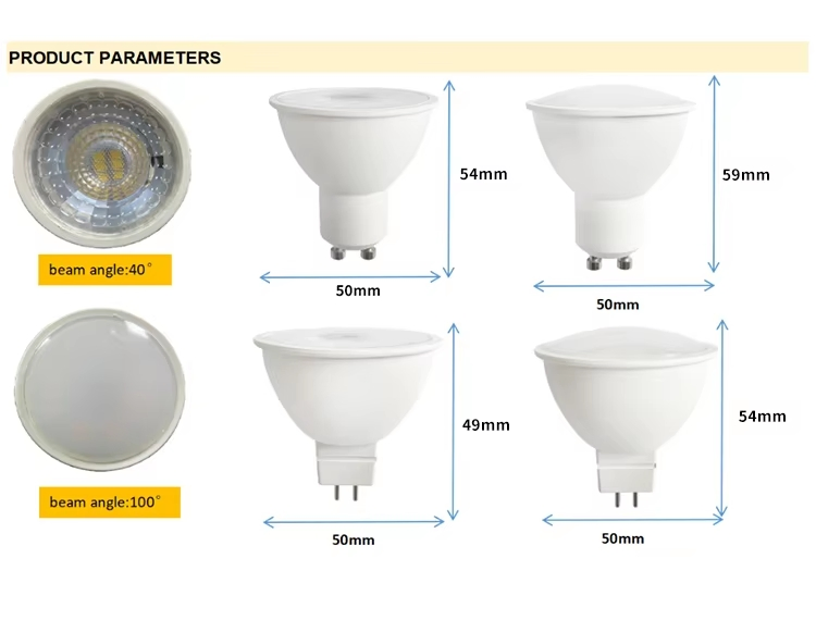 High Brightness Indoor Spotlight MR16 4W 230V 300lm Downlight Lamp Round Aluminium Dob LED Bulb