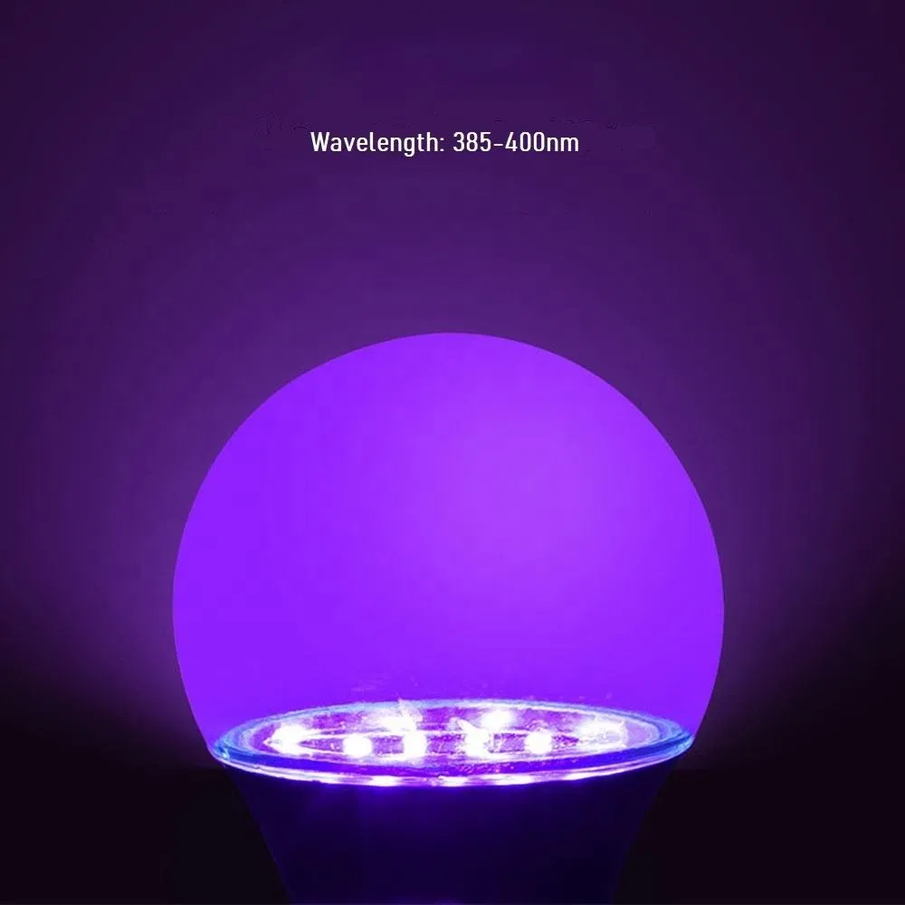 9W E26 LED Black Light Bulb UVA 385-400nm UV LED Bulb Lights for Club Bar Party Concert Decoration LED Bulb Holiday Lighting