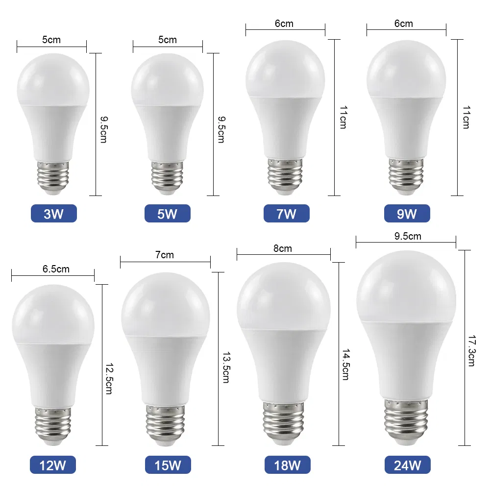 Phulal Factory SKD LED Bulb Parts Raw Material Direct Price 2 Years Warranty A Shape 5W-24W PP E27 B22 SKD LED Lighting Bulb