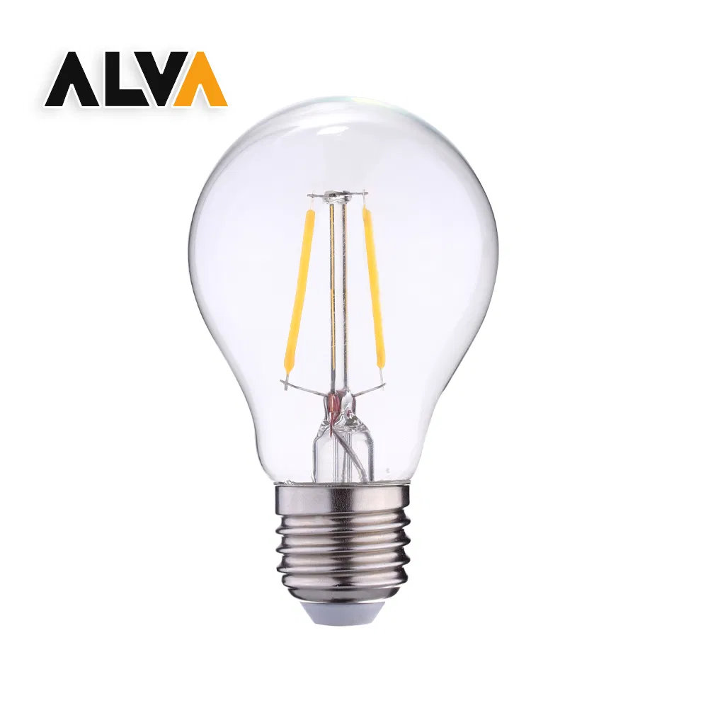 LED Filament Bulb 210lm/W ERP Class a 2W W 6W 7W Glass A60 A19 COB LED Light Amber Clear Edison Bulb E27 B22 E26 Classic Equal 40W Incandescent Lamp LED Bulb