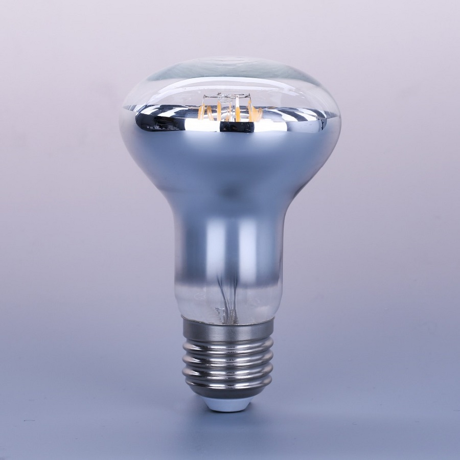 Half Silver Mirror E27 Special Shape R63 R50 LED Filament Bulb