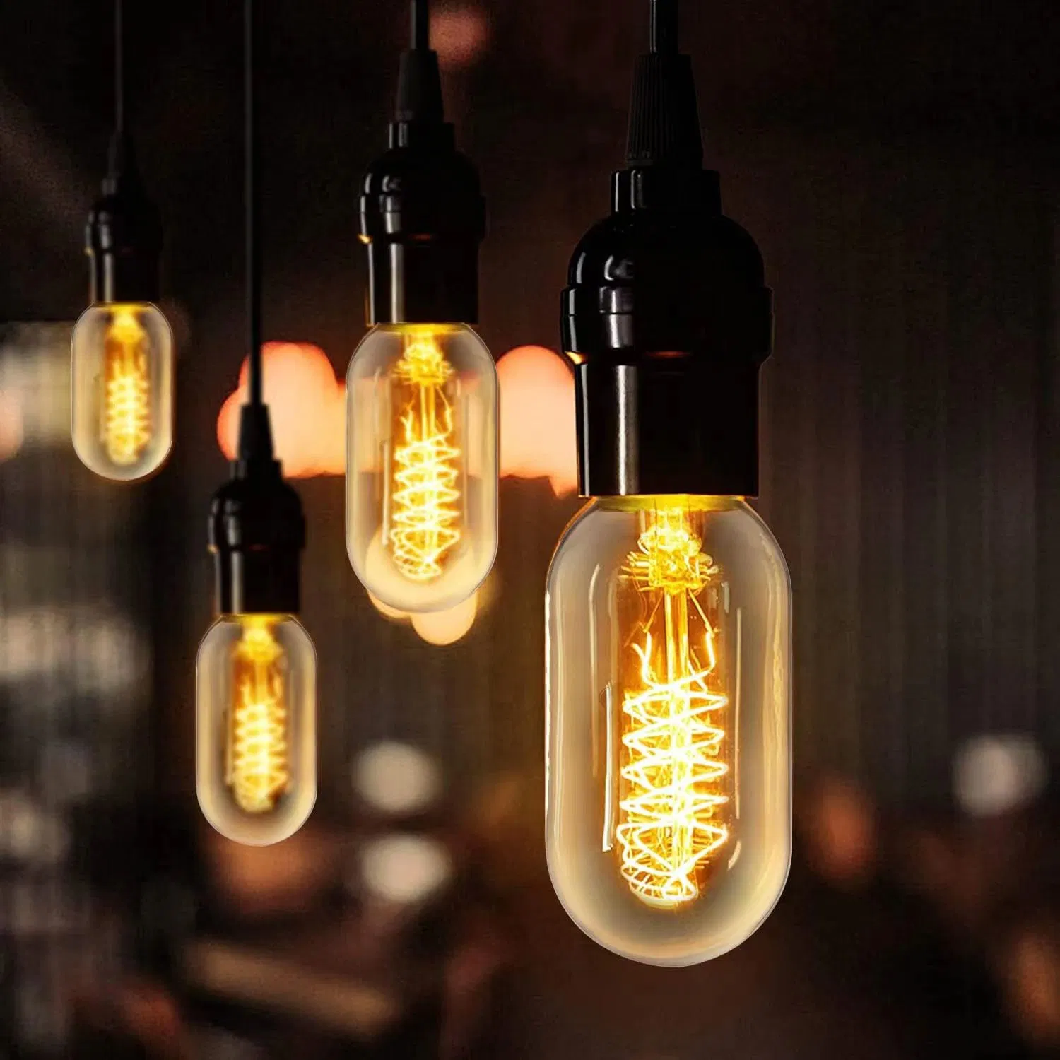 110V-220V Antique Incandescent Filament Lamp St64 St58 E26 E27 B22 Retro Decorative Light 25W 40W 60W Vintage Style Edison Bulbs