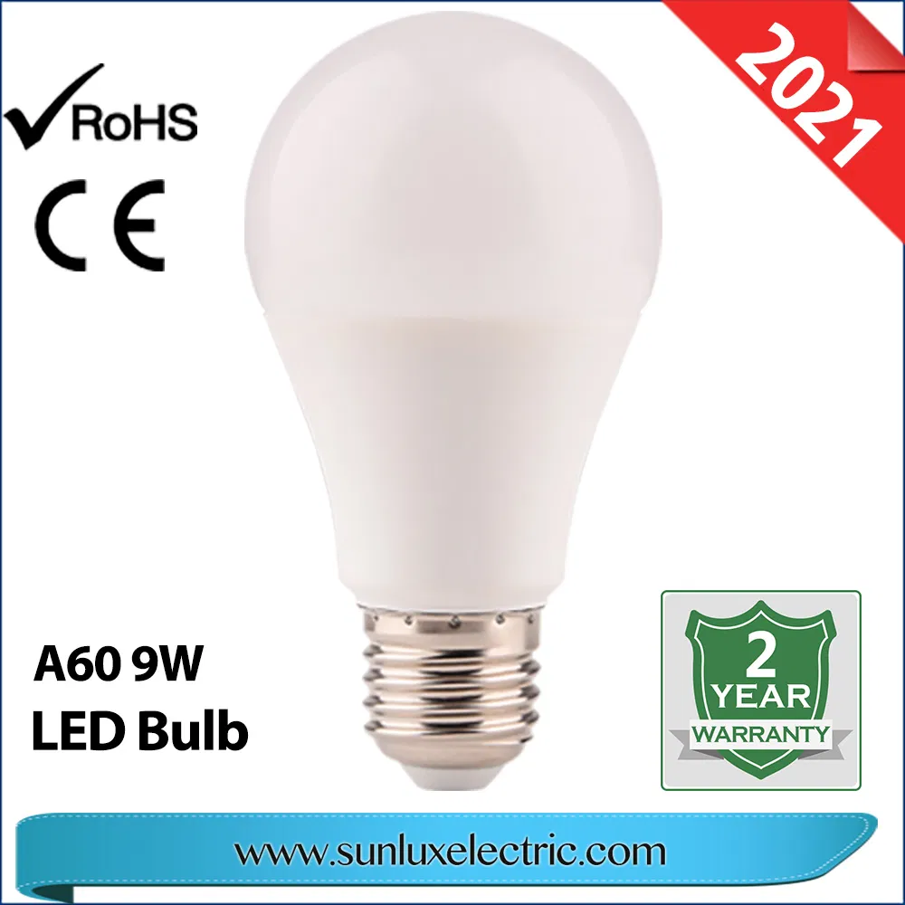 LED Bulb E27 Manufacture Dob A60 Bulb Lights 12W 9W 6500K with CE Certificate ISO9001 Approved