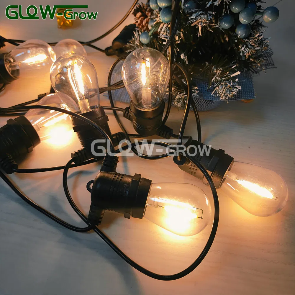 Warm White 26.9FT S14 IP65 Waterproof LED String Bulbs for Outdoor Patio Party Christmas Holiday Decoration