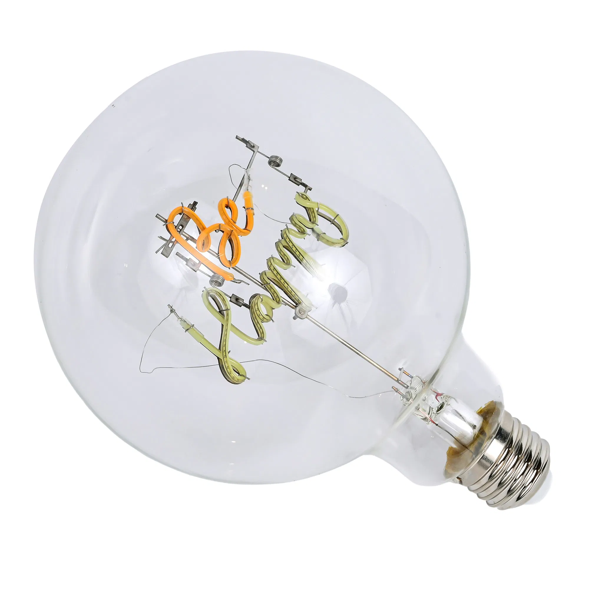LED Filament Bulb Customizable Letter 2W Glass Clear Amber G125 Dimmable Decorative