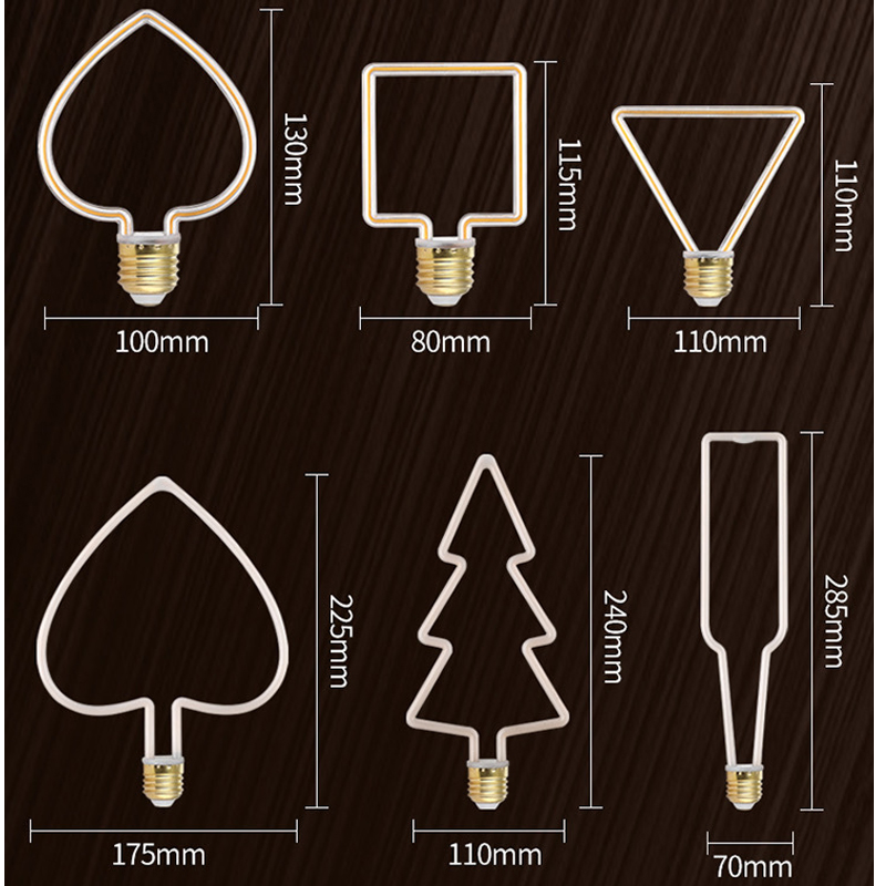 Simva LED Dimmable Filament Bulb Festival Unique 4W LED Bulb Light Waterproof String Lighting Bulb Fixture E27 for Festival Decoration