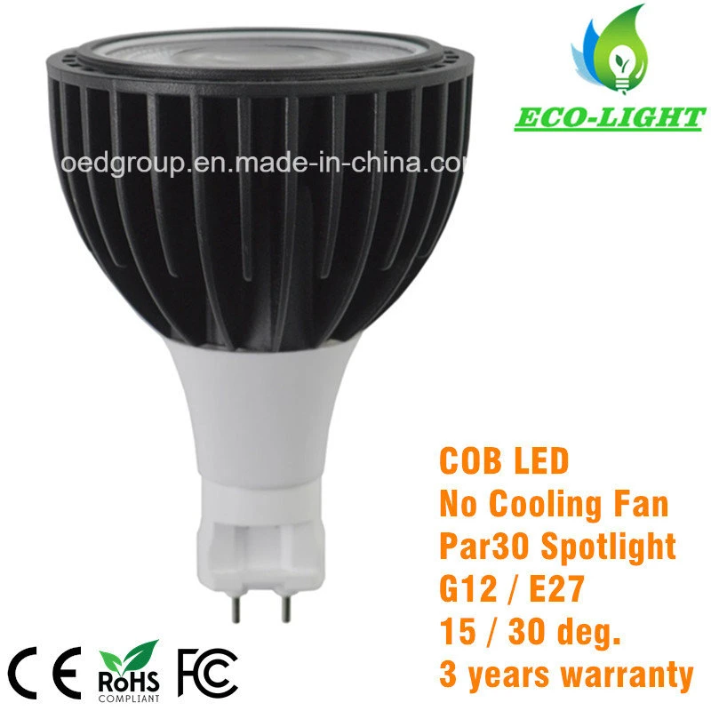 Track Light and Shop Light 3 Years Warranty with 15 25 36 60 Degree Beam Angle Halogen Bulb 30W G12 PAR30 LED Spot Light