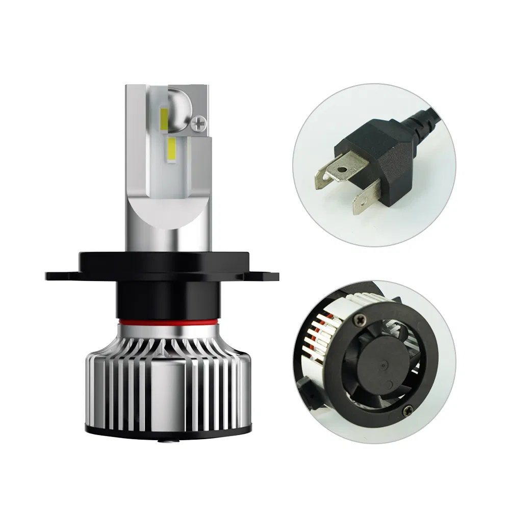 Fan Cooling Waterproof 5700K 6500K Super Bright F2 H4 Built-in Driver LED Car Headlight Bulb