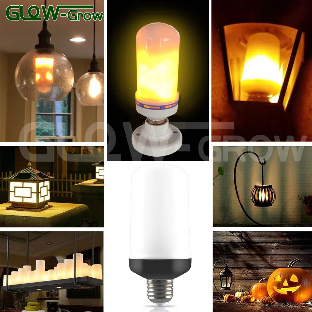 E26 LED Flame Effect LED Flickering Light Bulb for Halloween with Gravity Sensor
