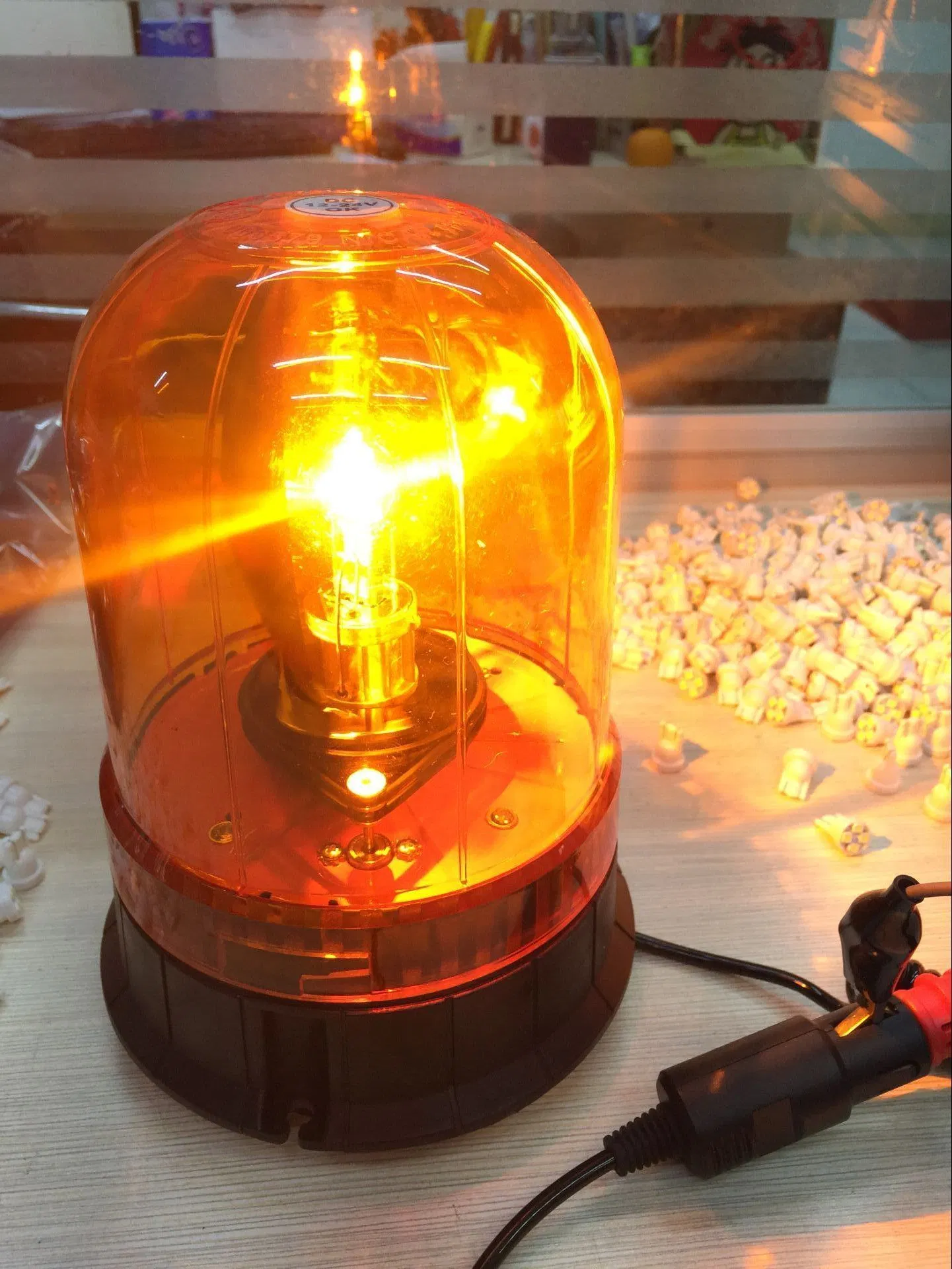 Amber Red Blue Ambulance Rescue Rotating Bulb Halogen Mining Beacons Light