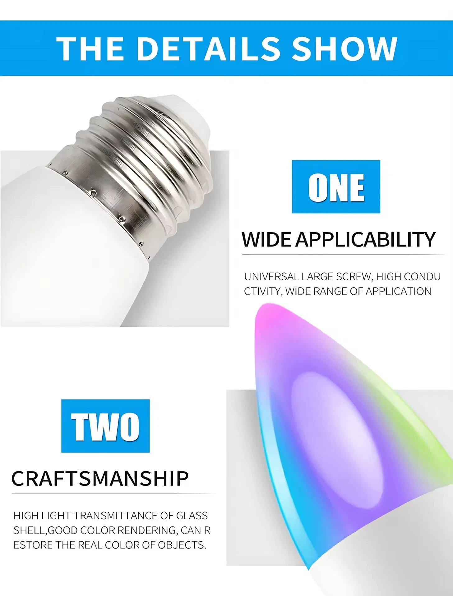 110V 220V 5W RGBW Smart LED Bulb Color Changing 16 Million E12 E14 E26 E27 Remote Control Night Light Eye-Caring RGB LED Bulb