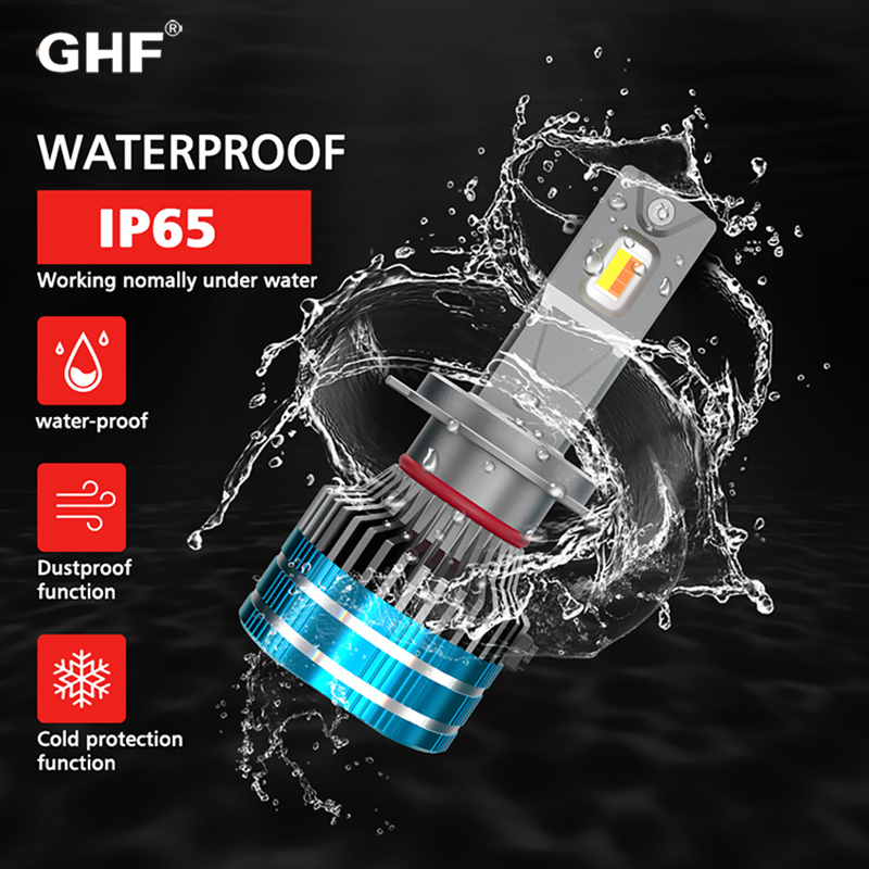 3-Color Car H4 LED Headlight Bulbs 6500K White 4300K Warm Waterproof Dustproof Universal Bulb