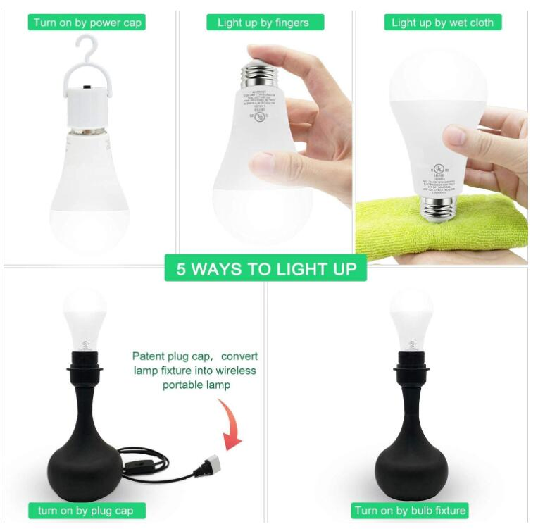 9W Rechargeable LED Emergency Bulb E26 E27 Charging Bulb Wireless