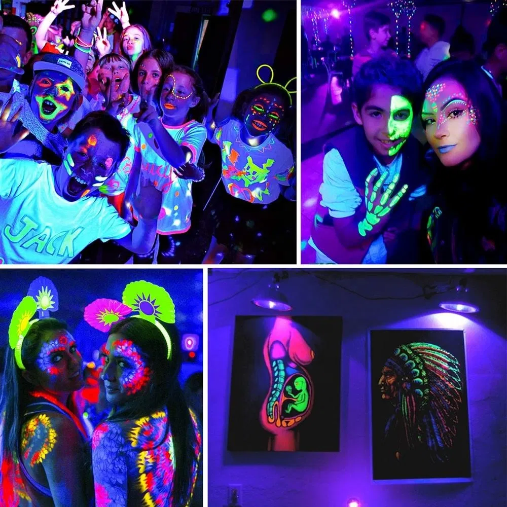 9W E26 LED Black Light Bulb UVA 385-400nm UV LED Bulb Lights for Club Bar Party Concert Decoration LED Bulb Holiday Lighting