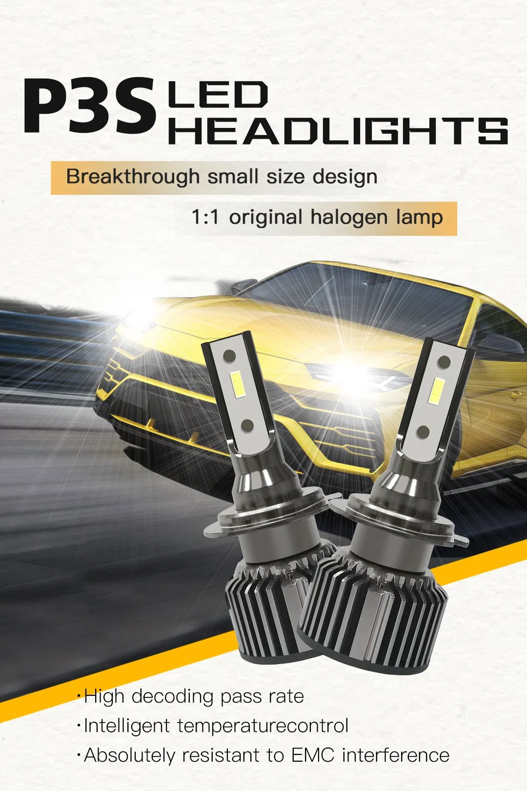 All-in-One Conversion Kit Dual High/Low Beam 5000lm 6000K Cool White H4/9003/Hb2 LED Headlight Bulbs