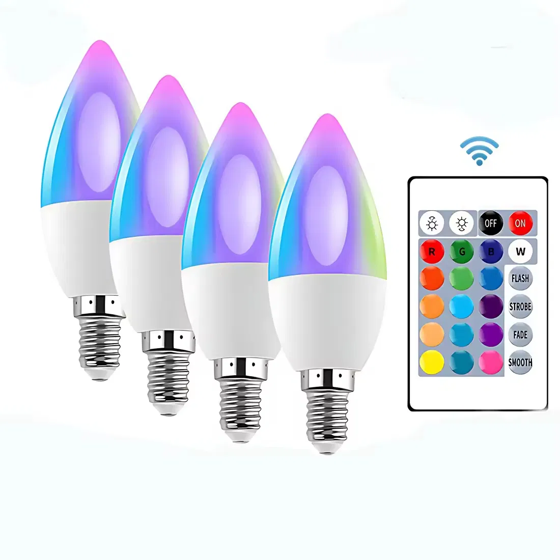 110V 220V 5W RGBW Smart LED Bulb Color Changing 16 Million E12 E14 E26 E27 Remote Control Night Light Eye-Caring RGB LED Bulb