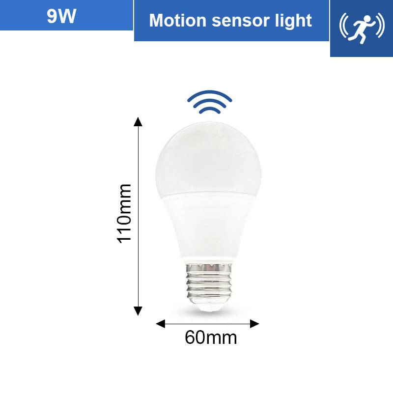 E27 Smart Micorwave Sensor LED Energy Saving Lamp Light Bulb 9W 800lm