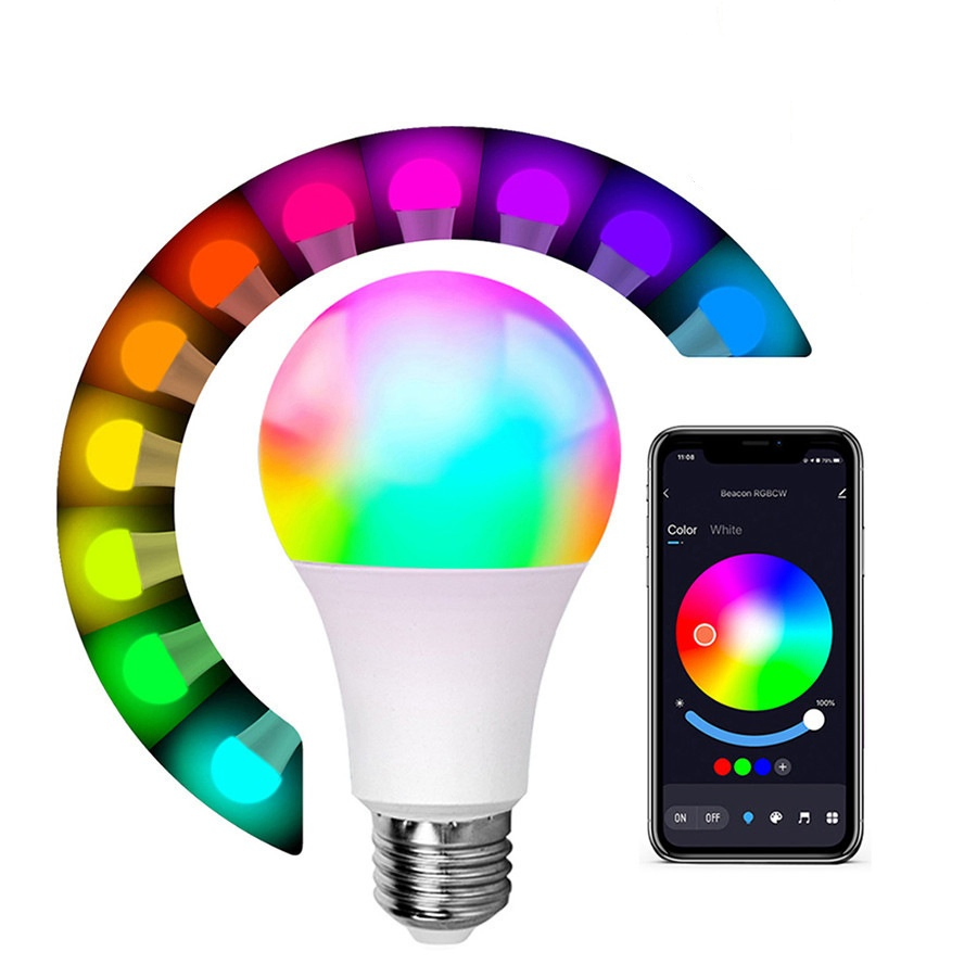 RGB Smart Lighting 12W Bluetooth 85-265V WiFi Tuya Remote Control Dimmable Light E27 B22 LED Bulb